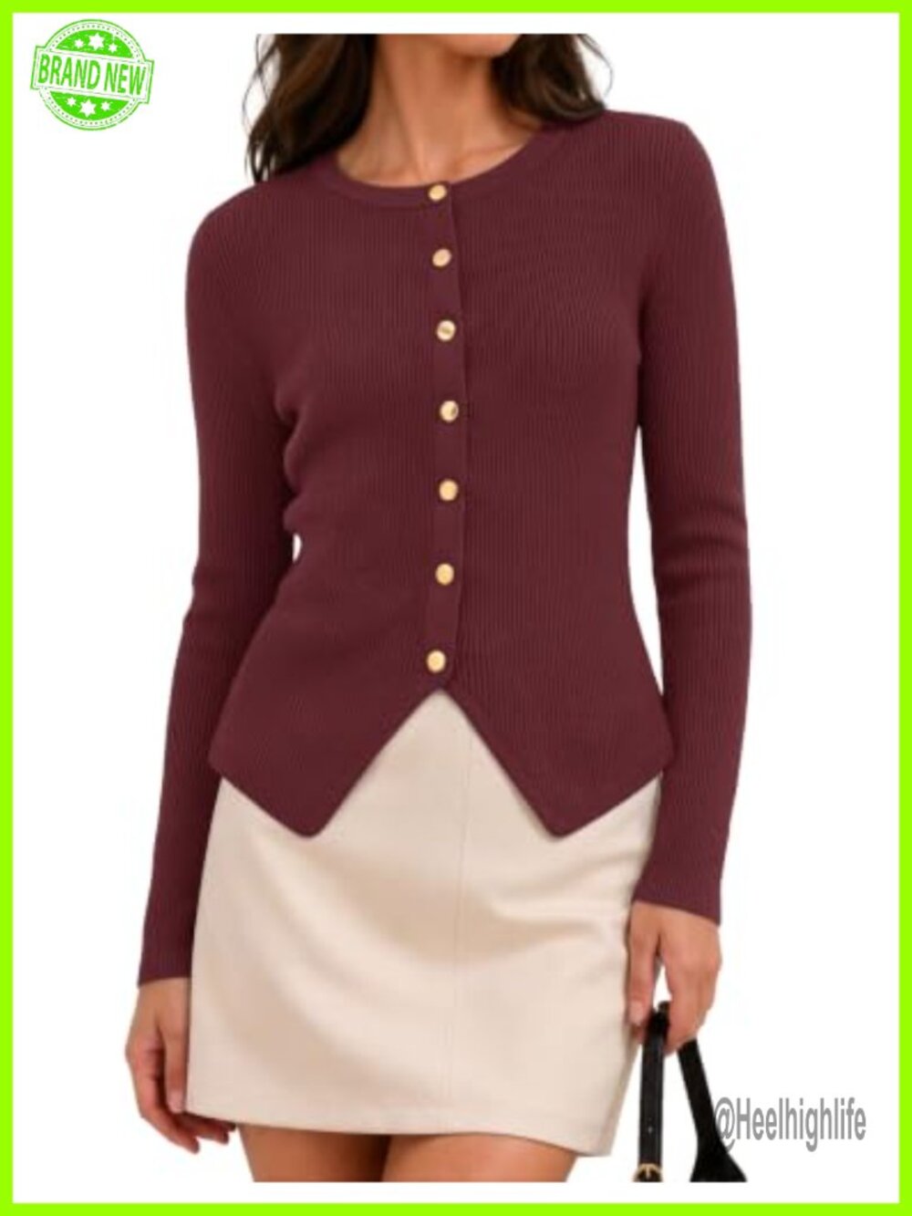 ZESICA Womens Fall Long Sleeve Button Fitted Cardigan Sweater